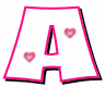 Letras rosas con corazones 01 